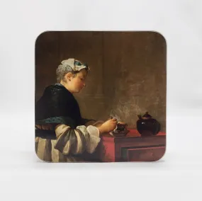 A Lady Taking Tea Coaster