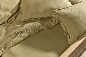 Adya Linen Duvet Cover - Olive