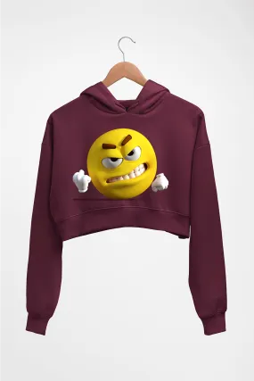 Angry Emoji Crop HOODIE FOR WOMEN