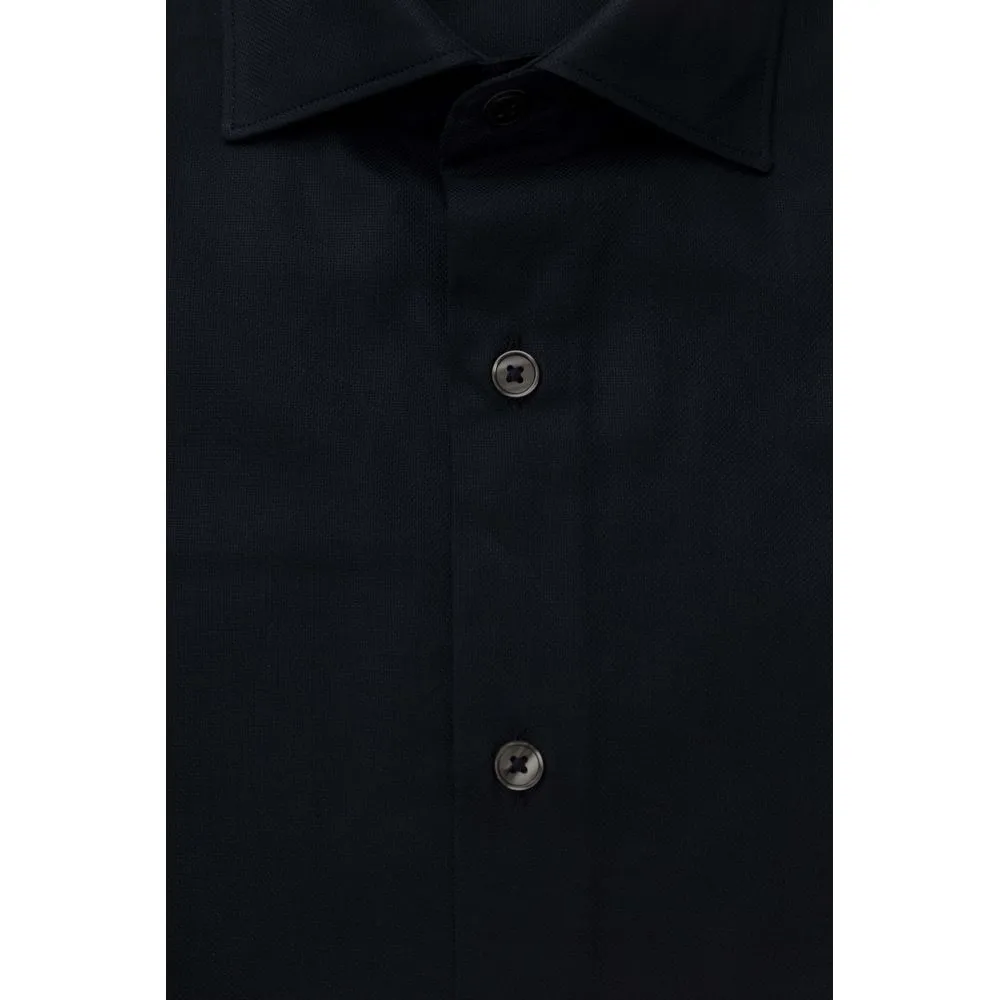 Bagutta Blue Cotton Men Shirt