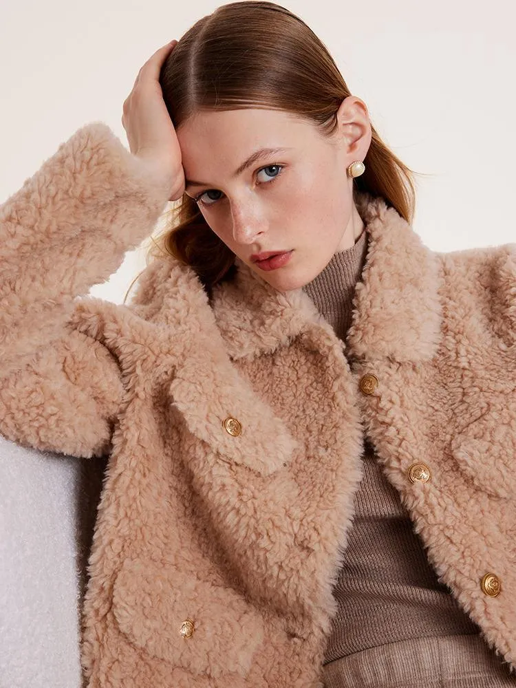 Beige Pure Wool Short Jacket