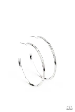 Chic as Can Be Silver Hoop Earrings - Paparazzi Accessories